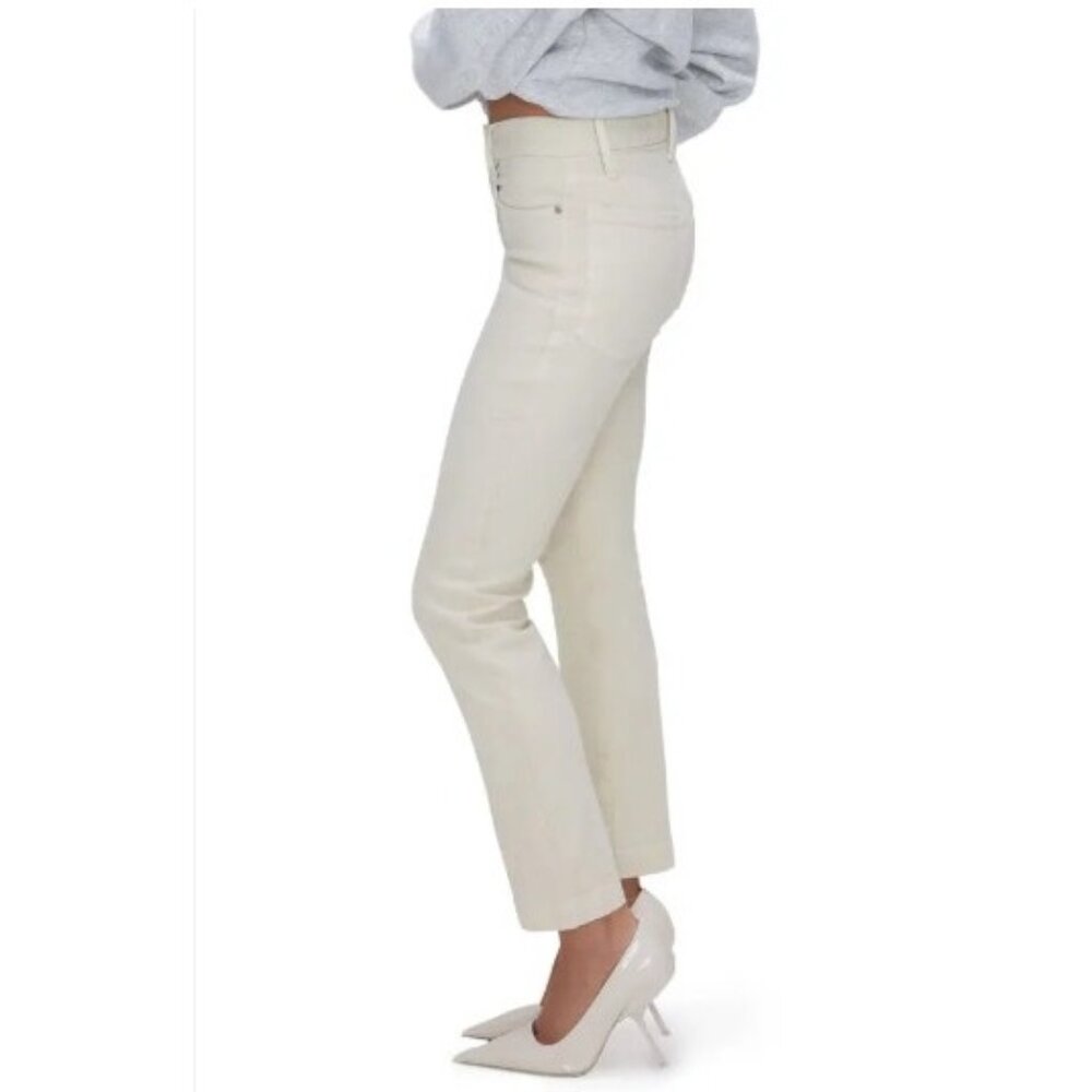 Good American Cream Bone White Straight Ankle Denim Jeans Size 10 | 30 NWT! $139